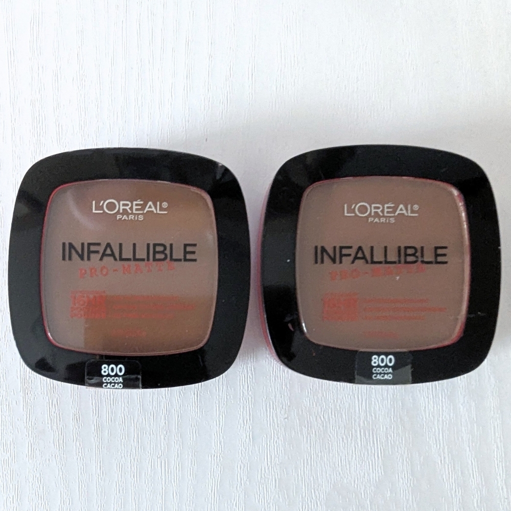 2X L'Oreal Infallible Pro-Matte Powder Foundation Makeup #800 COCOA 0.31 oz